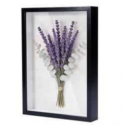 ARCPNRT 3D Mélységi Képkeret Feltölthető 30x40 cm Fekete Fa Keret Átlátszó Akrillappal 3 cm Mély Fotókhoz Tárgyakhoz Esküvői Csokrhoz