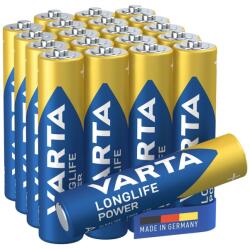 VARTA Longlife Power AAA Alkáli Elem 20 db (16+4) - 1, 5V, Játékokhoz, Vezeték Nélküli Egérhez, Zseblámpához, Made in Germany
