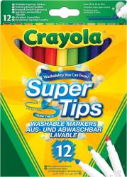 Crayola Super Tips Mosható Filctoll Készlet, 12 db, Vegyes Színek, Közepes Hegy, Iskolai és Szabadidős Használatra, Kalligráfia