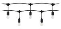 VIRONE LG-3/10M/E27/3 Világító füzér - 10 m hosszú, IP44, fekete + 10 LED izzó 1W E27, 3000K + 1 ingyenes izzó (LG-3/10M/E27/3)