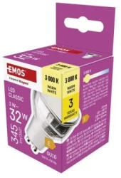 EMOS Classic 3W (32W) 345lm 3000K ZQ8E17 GU10/MR16 LED izzó (EMOS-ZQ8E17)