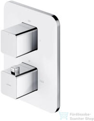 Omnires PARMA termosztátos falsík alatti kád/zuhany csaptelep, króm/fehér PM7436CRB (PM7436CRB)