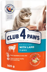 CLUB 4 PAWS Lamb in gravy- bárányhússal mártásban teljes értékű eledel felnőtt macskáknak 100g - pegazusallatpatika