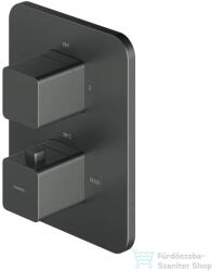 Omnires PARMA termosztátos falsík alatti kád/zuhany csaptelep, szálcsiszolt grafit PM7436GR (PM7436GR)