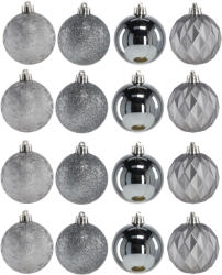 Chomik Karácsonyfa dísz szett 16 darab 6 cm - grafitszürke (GIF7207-gr) - inlea