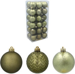 Chomik Karácsonyfa dísz szett 36 darab 6 cm - olivazöld (GIF7337-ol) - inlea