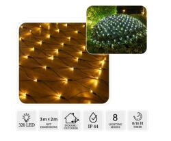  Karácsonyi fényháló 3x2 m, 320 LED - meleg fehér (LED1704)