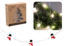  Karácsonyi fényfüzér elemes Hóember 20 LED - meleg fehér (LED0207)