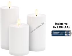 Goobay 3db/csomag LED gyertya Outdoor fehér 8x AA (LR6) elemekkel együtt távirányító IP44 3000K
