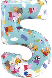  Peppa malac Blue 5-ös szám fólia lufi 66 cm (GBBL255)
