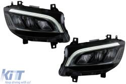 KITT Teljes LED DRL fényszórók VW Transporter Caravelle Multivan T5 facelift (2010-2015) modellekhez, dinamikus irányjelzővel (HLMBW910)