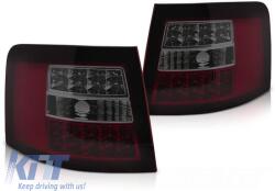  LED tuning hátsó lámpa szett Audi A6 C5 kombi 1997-2004 piros/füstös, bal és jobb (ABAUTX6010074)