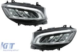 KITT Teljes LED DRL fényszórók VW Transporter Caravelle Multivan T5 facelift (2010-2015) modellekhez, dinamikus irányjelzővel (HLMBW907)