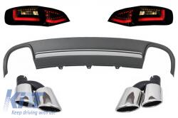 KITT Diffúzor, kipufogó és hátsó lámpa, AUDI A4 B8 Limousine Avant facelift előtti 07-11 modellekhez (CORDAURS4BSY)