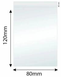 Mega Plus Pungi Polipropilenă pentru Alimente/Textile, 80x120mm, Autoadeziv, Transparent, 40m, 100Buc/Set (BZL-0222)