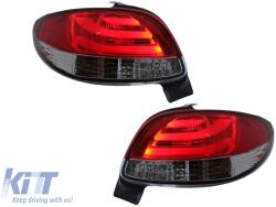  Tuning hátsó lámpa szett Peugeot 206 10.1998-tól 3/5 ajtós fekete alap, bal és jobb (ABPETX6010833)