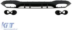 KITT Specials Hátsó lökhárító diffúzor Mercedes A-osztály V177 Sedan (2018-) modellekhez, fekete kipufogóvégekkel (RDMBW177AMGB)