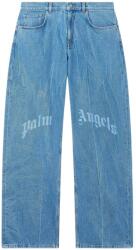 Palm Angels Jeans Splitted Curved Logo Loose PAMYA001DN003-4040 light blue