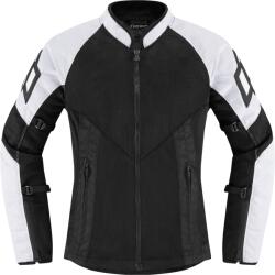 ICON Geaca moto din textil pentru femei Icon mesh af, Negru/Alb