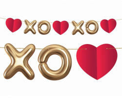 Szerelem XOXO papír girland 200 cm