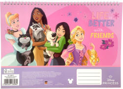 Disney Hercegnők Life A/4 spirál vázlatfüzet, 30 lapos