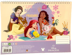 Disney Hercegnők Life A/4 spirál vázlatfüzet 40 lapos matricával