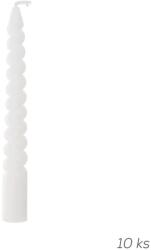 Orion Lumânări decorative răsucite albe 10 cm, 10 buc