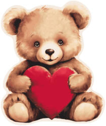 Medve Macis Heart formapárna, díszpárna 39x33 cm