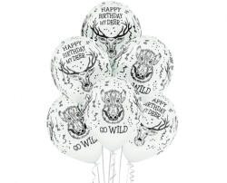 Szarvas Wild léggömb, lufi 6 db-os 12 inch (30 cm)