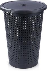 Vilde Coș de rufe din plastic cu capac 35 l, negru