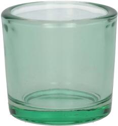 DUIF Suport pentru lumânare tip pastilă Espen verde transparent 6, 5 × 6 cm