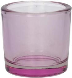 DUIF Suport pentru lumânare tip pastilă Espen 6, 5 × 6 cm mov transparent sticlă