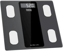 Teesa Cântar corporal smart 180 kg, Bluetooth + aplicație Fitdays, Analiză corporală (grăsime, apă, mușchi, oase, BMI, vârstă metabolică), 10 utilizatori, Display LCD iluminat, Sticlă securizată, Negru (TSA Cantar baie