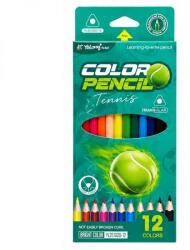 Yalong Stationery Teniszlabdás háromszögletű színesceruza - 12 darabos (ICU-YL251020-12ZOLD-TENISZLABDAS)