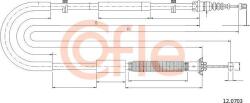 Cofle 12.0703 - Cablu, frana de parcare - CABLU. FRANA DE PARCARE - compatibil Fiat - Cofle-12.0703 (COFLE120703)