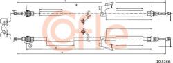Cofle 10.5366 - Cablu, frana de parcare - CABLU. FRANA DE PARCARE - compatibil Ford - Cofle-10.5366 (COFLE105366)