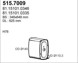 ASSO 515.7009 - Amortizor zgomot mijloc / spate - ASSO-515.7009 (ASSO5157009)