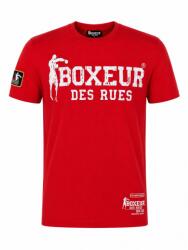 Boxeur des Rues Men's T-Shirt Slim-Fit Boxeur des Rues, Red, White Logo, Premium Cotton