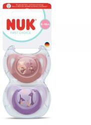Nuk Suzetă din silicon First Choice 6-18 luni, 2 buc. , Maimuță/Cangur