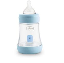 Chicco Biberon cu tetină din silicon Perfect 5 pentru băieți, 150 ml, 0259