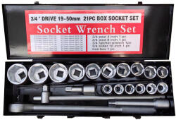 Pro-Tech Nagyméretű szerszámkészlet kofferben 21db 6szögű 3/4" M Pro-Tech TOOLS 00655 (00655)