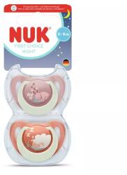 Nuk Suzetă din silicon First Choice 0-6 luni, 2 buc. , Night, Iepure/Oaie