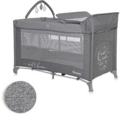 Lorelli Pătuț pentru bebeluși Noemi cu 2 niveluri Plus Cool Grey Star 10080562216