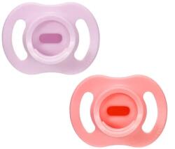 Tommee Tippee Suzetă ortodontică Ultra Light Stay Put 0-6 luni, 2 buc. , roz/violet TT. 0301