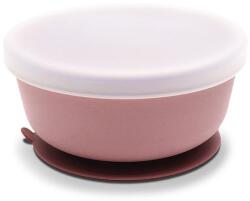 Lorelli cupă de vid din silicon cu capac Deep Pink Natural 10230640002 Set pentru masa bebelusi