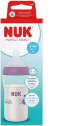 Nuk Biberon pentru bebeluși Perfect Match PP 260 ml cu tetină din silicon M, 3+ luni. Hippo 10216324