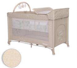 Lorelli Pătuț pentru bebeluși Noemi cu 2 niveluri Plus Fog Beige Star 10080562217