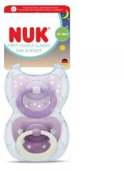 Nuk Suzetă din silicon First Choice 18+ luni, 2 buc. , Day&Night, fetiță