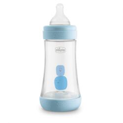 Chicco Biberon cu tetină din silicon Perfect 5 pentru băieți, 240 ml, 0261