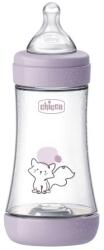 Chicco Biberon cu tetină din silicon Perfect 5, debit mediu, pentru fetițe, 240 ml, 0284